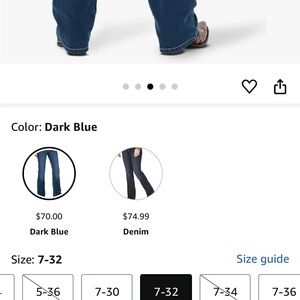 Wrangler Dark Blue Boot Cut Jeans